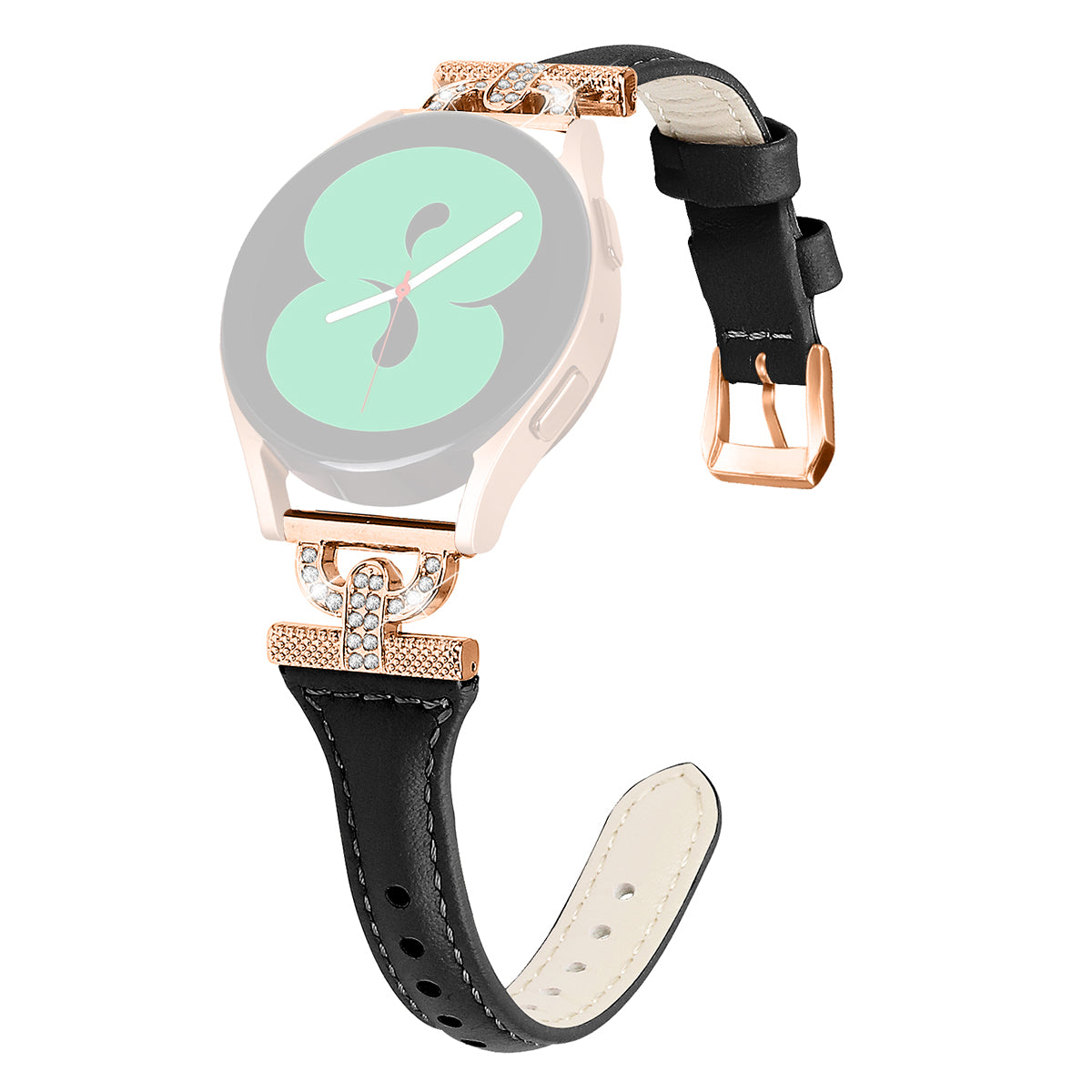 20mm Watch Strap for Samsung Galaxy Watch Active 1 2 3 40mm 44mm Genuine Cow Leather Rhinestone Decor Band with Rose Gold Buckle 20mm Watch Strap for Samsung Galaxy Watch Active 1 2 3 40mm 44mm Genuine Cow Leather Rhinestone Decor Band with Rose Gold Buckle
